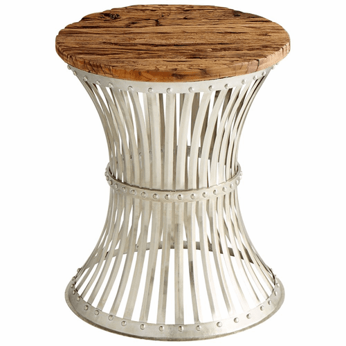 Cyan Dalton Side Table - Raw Iron and Natural Wood - 10082