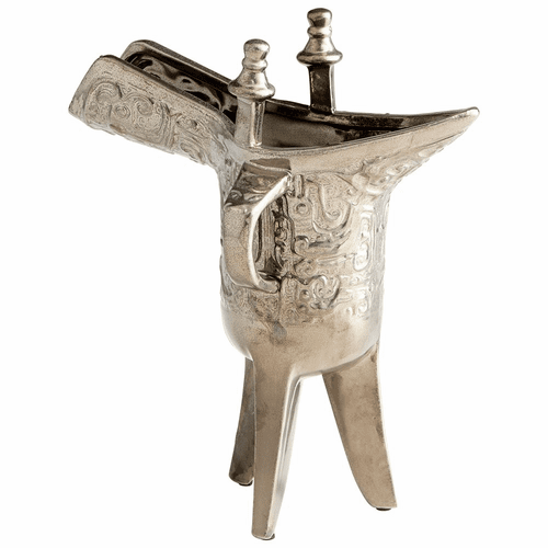 Cyan Darin Vase - Polished Pewter - 09860