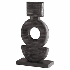 Cyan Dark Oval Sculpture - Black - 11279