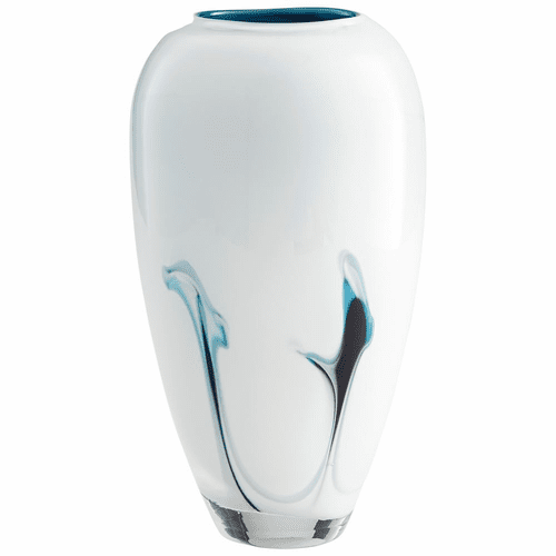 Cyan Deep Sky Vase - Blue and White - 10445