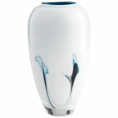 Cyan Deep Sky Vase - Blue and White - 10445