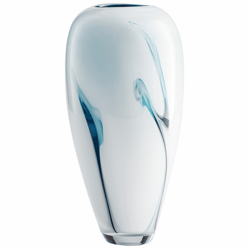 Cyan Deep Sky Vase - Blue and White - 10446