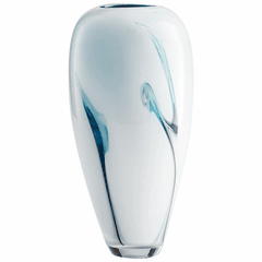 Cyan Deep Sky Vase - Blue and White - 10446