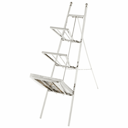 Cyan Easel Magazine Rack - Polished Nickel - 08976