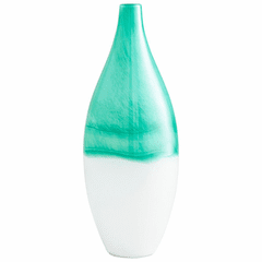 Cyan Ex. Large Iced Marble Vase - Turquoise/White - 09522