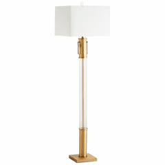 Cyan Floor Lamp w/LED Bulb - Aged Brass - 10546-1