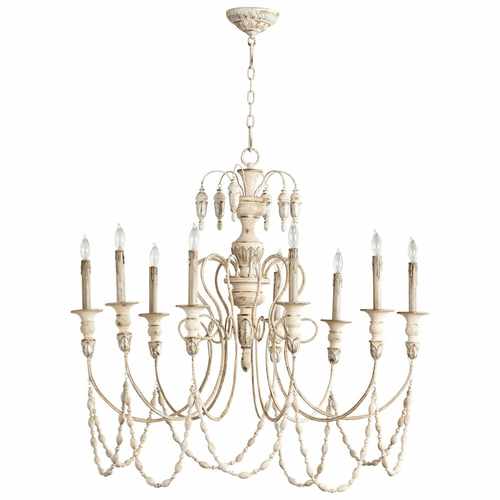 Cyan Florine Nine Light Chandelier - Persian White and Mystic Silver - 05784