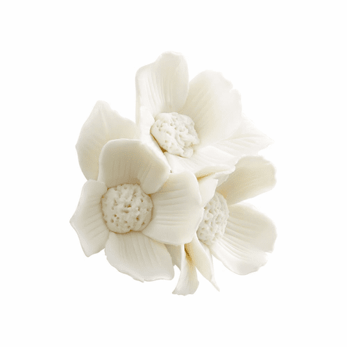 Cyan Flower Wall Decor - White - 10276