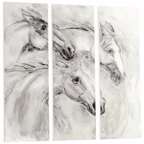 Cyan Galloping Wall Art - White - 10420