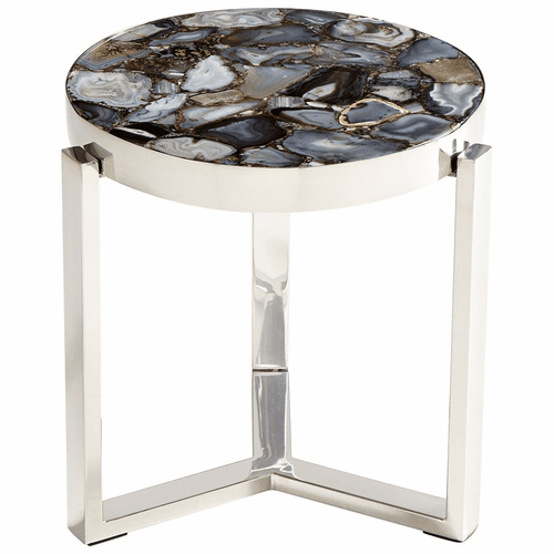 Cyan Geodance Side Table - Nickel - 08985