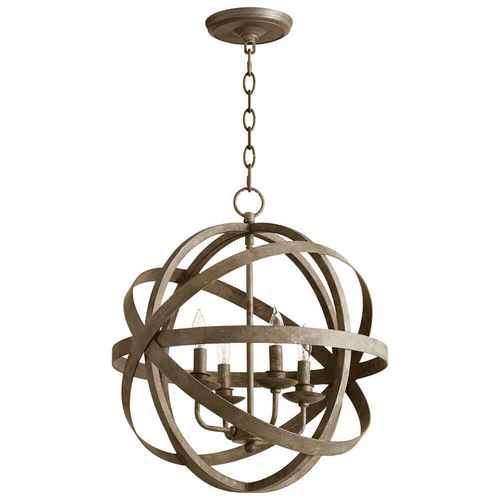 Cyan Gladwin Four Light Pendant - Distressed Zinc - 07965