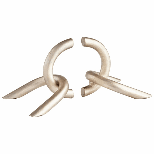 Cyan Goldie Locks Bookends - Antique Silver Leaf - 09581