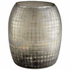 Cyan Gradient Grid Vase - Combed Irridescent Gold - 10466