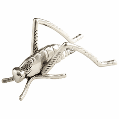 Cyan Grasshopper Sculpture - Antique Silver - 07185