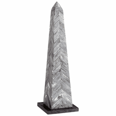 Cyan Herring Obelisk Sculpture - Grey and Black - 10190