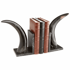 Cyan Horn Rimmed Bookends - Bone and Black - 08013 Cyan Horn Rimmed Bookends - Bone and Black - 08013