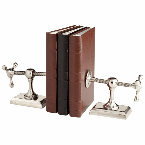 Cyan Hot & Cold Bookends - Nickel - 07034
