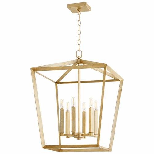 Cyan Hyperion 6-Lt Chandelier - Aged Silver Leaf - 10380