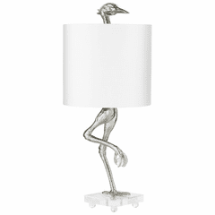 Cyan Ibis Table Lamp - Silver Leaf - 10362