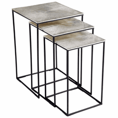 Cyan Irvine Nesting Tables - Raw Nickel and Black - 09717