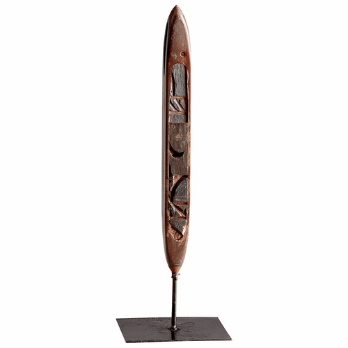 Cyan Javelin Sculpture - Rustic and Matt Black - 09763