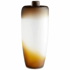 Cyan Jaxon Vase - Amber Swirl - 10858