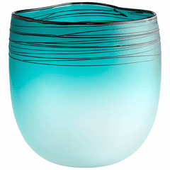 Cyan Kapalua Vase - Blue and White - 10895