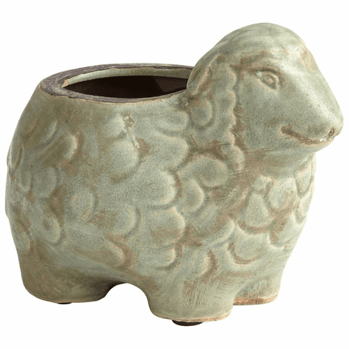 Cyan Lala Lamb Planter - Green Glaze - 08763