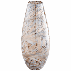 Cyan Large Caravelas Vase - Metallic Sand Swirl - 09647