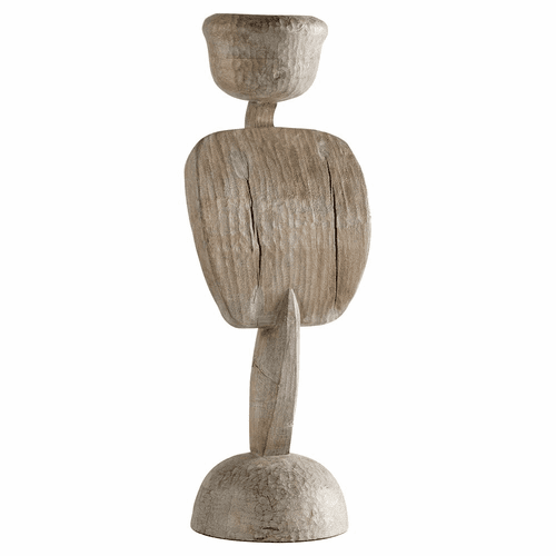 Cyan Large Chakra Sculpture - Weathered Grey - 11284