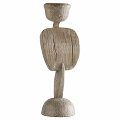 Cyan Large Chakra Sculpture - Weathered Grey - 11284