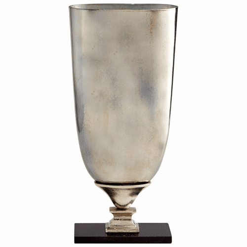 Cyan Large Chalice Vase - Nickel  and Verdi Platinum Glass - 09767