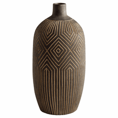 Cyan Large Dark Labyrinth Vase - Grey - 11123