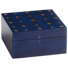 Cyan Large Dotty Container - Black and Brass - 09789