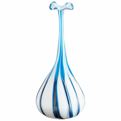 Cyan Large Dulcet Vase - Blue and White - 10026