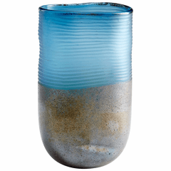 Cyan Large Europa Vase - Blue and Iron Glaze - 10345