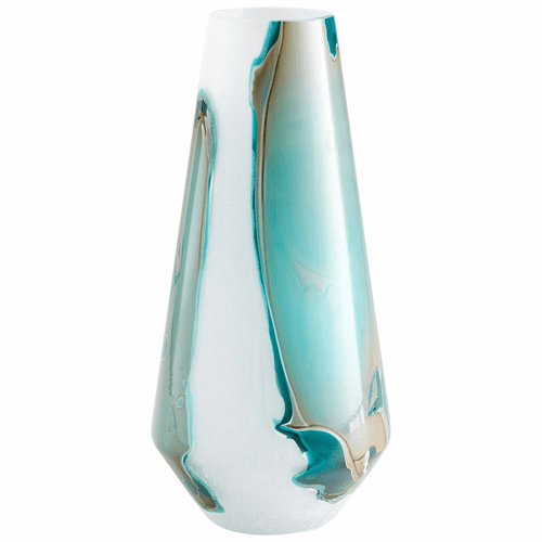 Cyan Large Ferdinand Vase - Green and White - 10325
