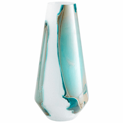 Cyan Large Ferdinand Vase - Green and White - 10325
