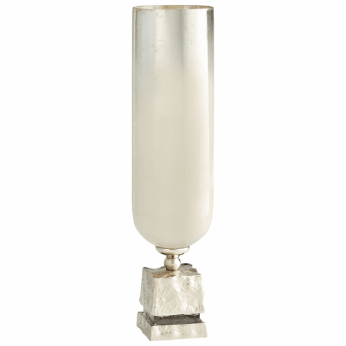 Cyan Large Isadora Vase - Nickel and Snow White Glass - 09773