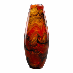 Cyan Large Italian Vase - Caramel Swirl - 04363