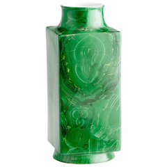 Cyan Large Jaded Vase - Malachite - 09871