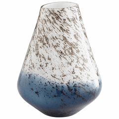 Cyan Large Orage Vase - Blue and White - 09542