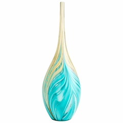 Cyan Large Parlor Palm Vase - Amber and Blue - 10003 Cyan Large Parlor Palm Vase - Amber and Blue - 10003
