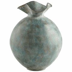 Cyan Large Pluto Vase - Gold Patina - 09632