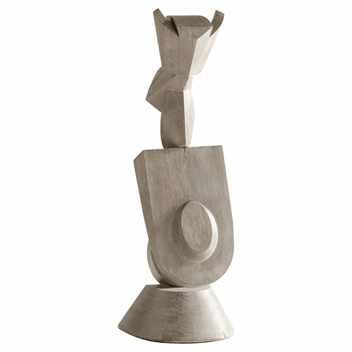 Cyan Large Protector Sculpture - Weathered Grey - 11296