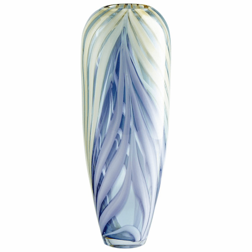 Cyan Large Rhythm Vase - Purple and Yellow - 09180