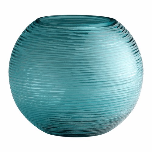 Cyan Large Round Libra Vase - Aqua - 04361