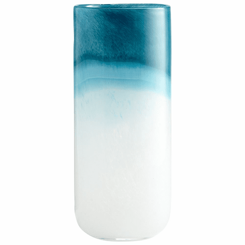 Cyan Large Turquoise Cloud Vase - Blue and White - 05877