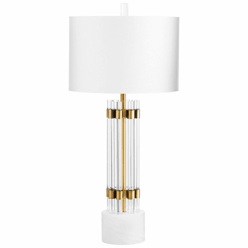 Cyan Lighting-Table Lamp w/LED - Brass - 10354-1