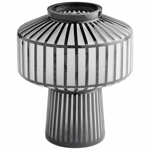 Cyan Lined Up Vase - Black - 10876